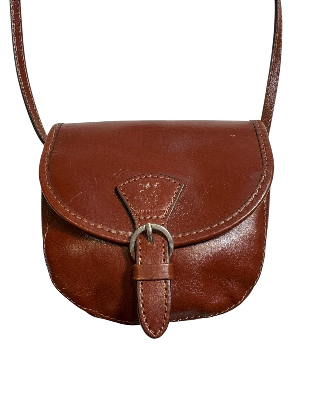 Pure Leather Classic Brown Leather Crossbody Bag - Made in Italy